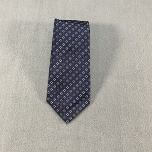 Polo Ralph Lauren Navy Geometric Pattern Silk Tie Classic Mens Necktie